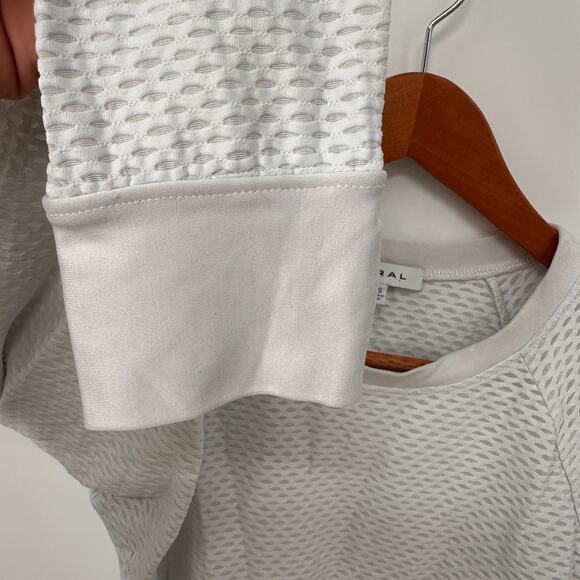 KORAL Sofia Mesh Long-Sleeve Pullover Top in White // XS - Picture 6 of 13